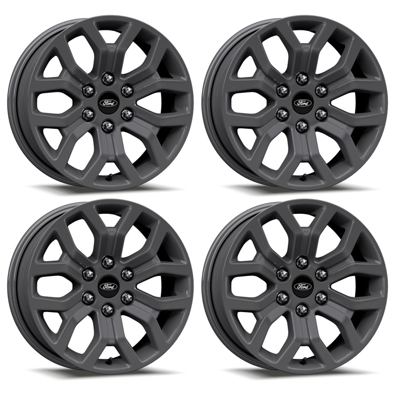 Ford F-150 Wheels - Ford Racing - 18x7.5, Cast, Set of 4; Includes Center Caps and TPMS Sensor + Activation Tool - Matte Gray - `15-`22 Ford F-150 Wheels - Ford Racing - 18x7.5, Cast, Set of 4; Includes Center Caps and TPMS Sensor + Activation Tool - Matte Gray - `15-`22